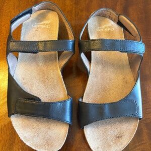 Dansko Black Leather Sandals
